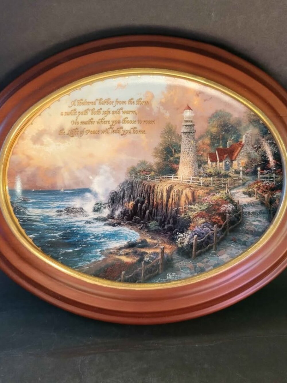 Thomas Kinkade "The Light of Peace" Collector Plate "Guiding Lights" Series. LE